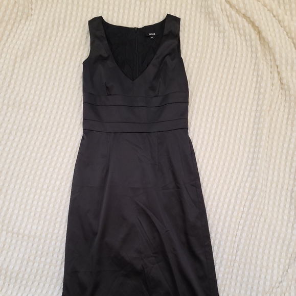 Jacob black satin sleeveless dress size 3/4 - Picture 2 of 5